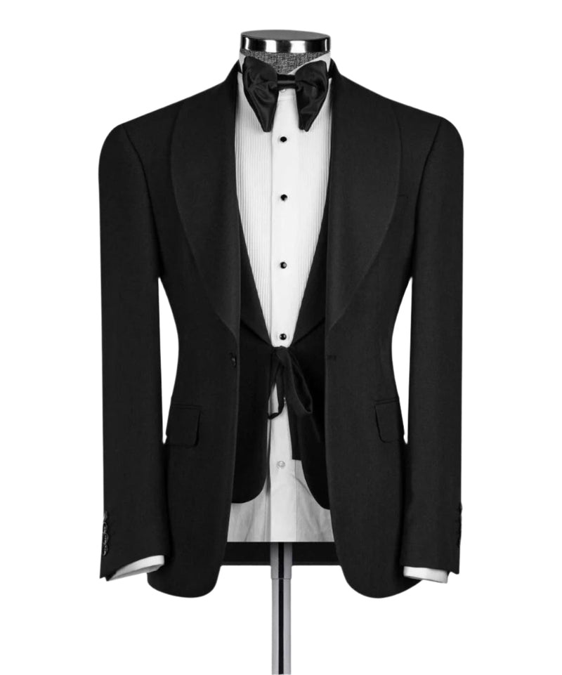Deluxe Black Three-Piece Tuxedo