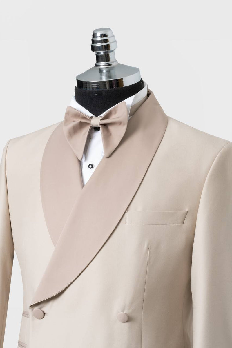 Cream Double-Breasted Tuxedo