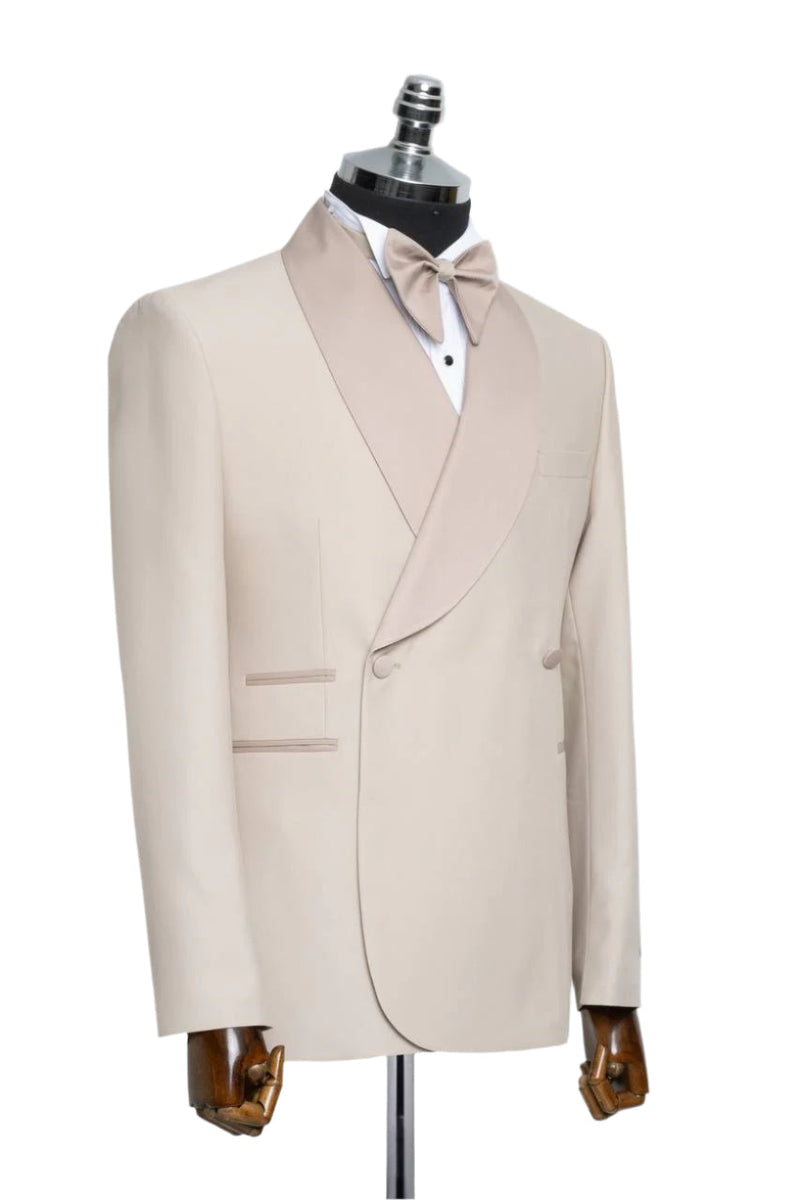 Cream Double-Breasted Tuxedo