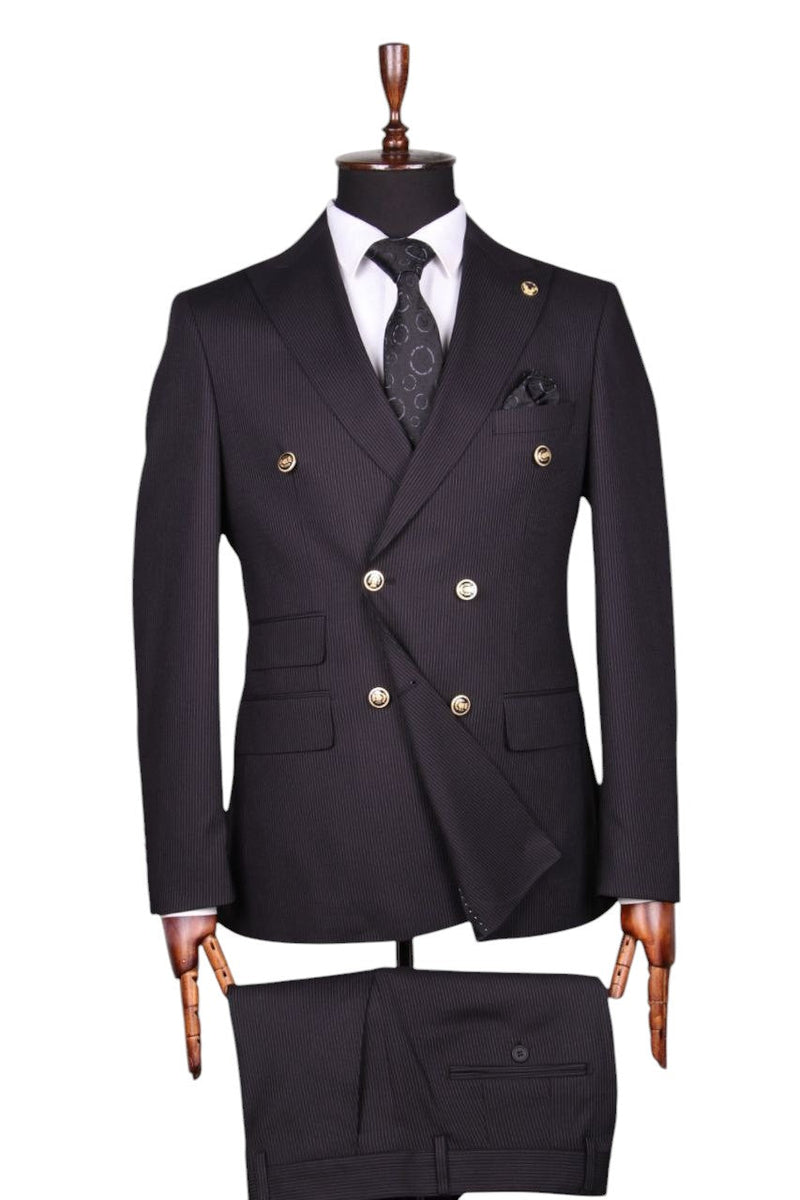 Classic Black Double-Breasted Suit