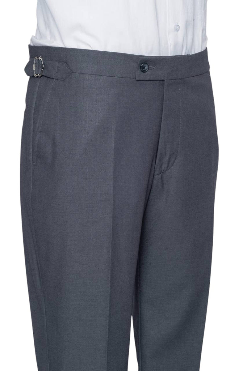 Grey Double-Breasted Suit with Gold Buttons