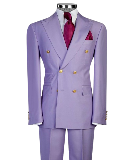 Lavender Double-Breasted Men's Suit