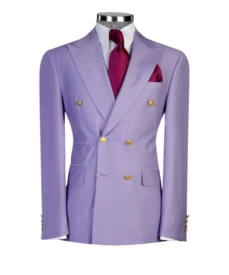 Lavender Double-Breasted Men's Suit