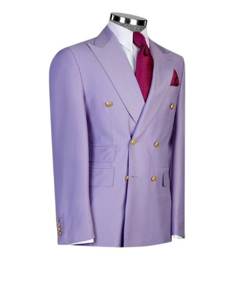 Lavender Double-Breasted Men's Suit