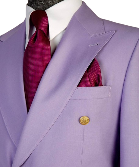 Lavender Double-Breasted Men's Suit