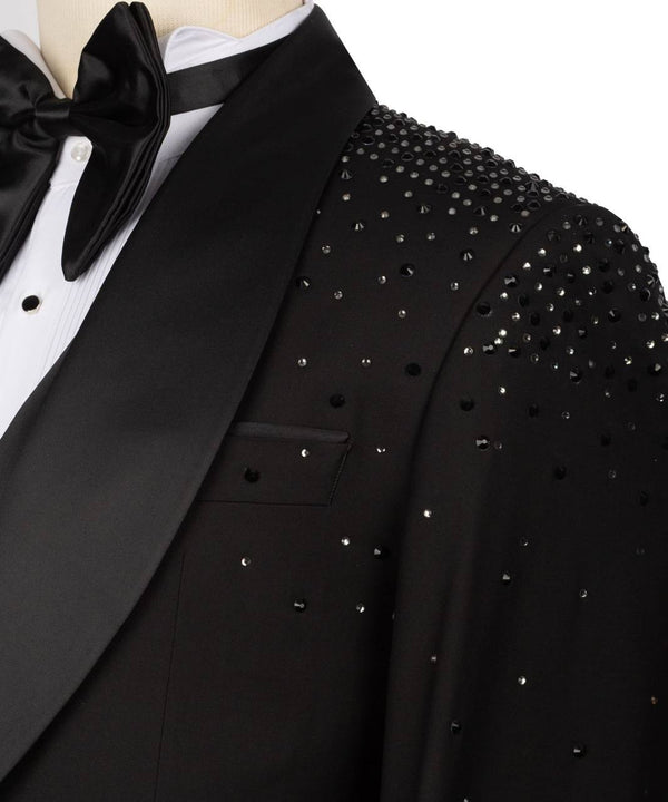 Black Tuxedo with Beaded Shoulders