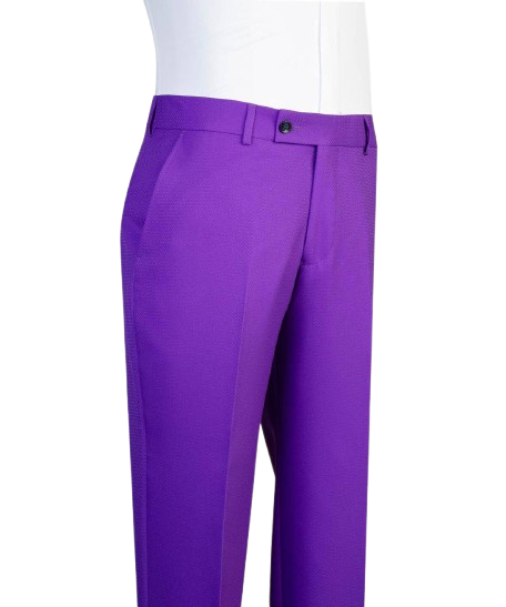 Bold Purple Double-Breasted Suit with Gold Buttons