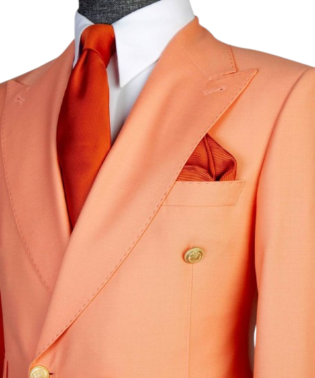 Peach Orange Double-Breasted Suit
