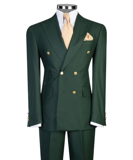 Forest Green Double-Breasted Suit