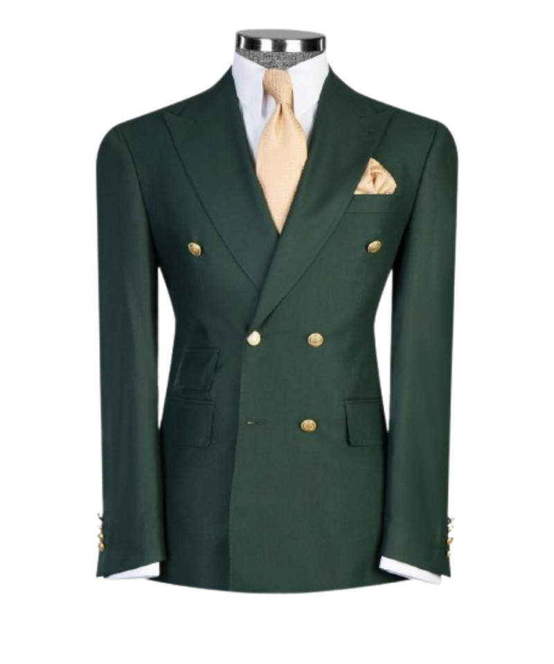 Forest Green Double-Breasted Suit