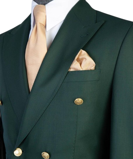 Forest Green Double-Breasted Suit