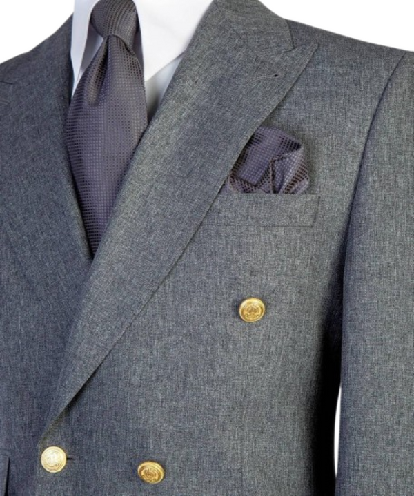 Gray Double-Breasted European Suit