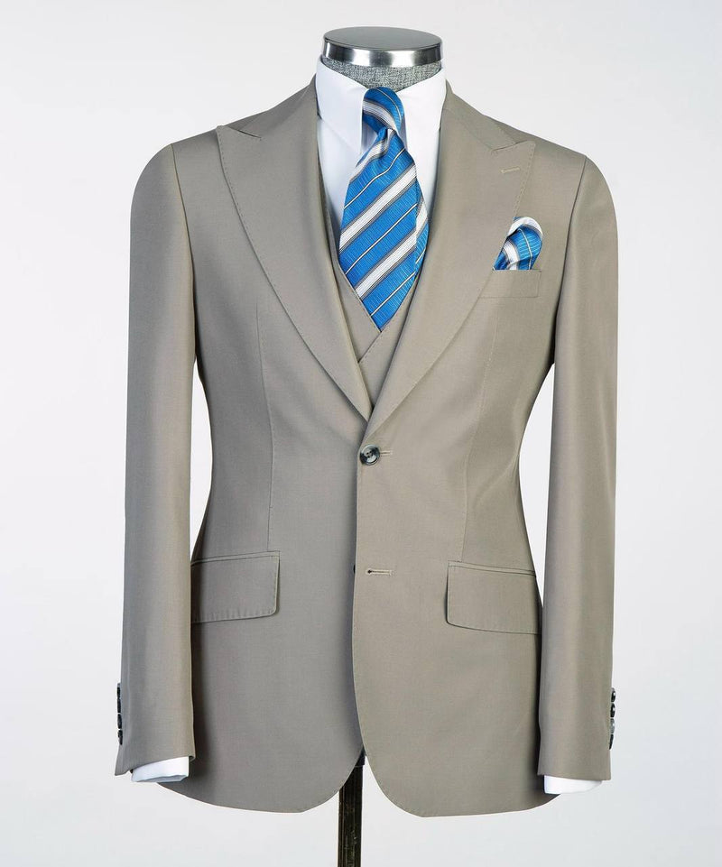 Modern Taupe Three-Piece Suit