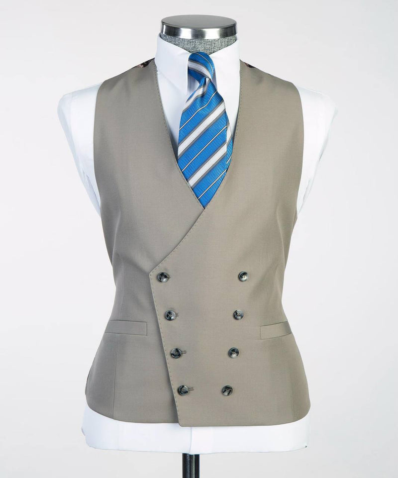 Modern Taupe Three-Piece Suit