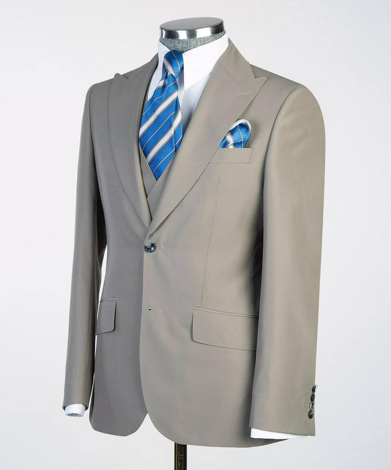 Modern Taupe Three-Piece Suit