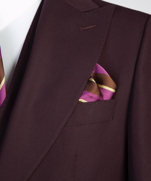 Elegant Burgundy Three-Piece Suit