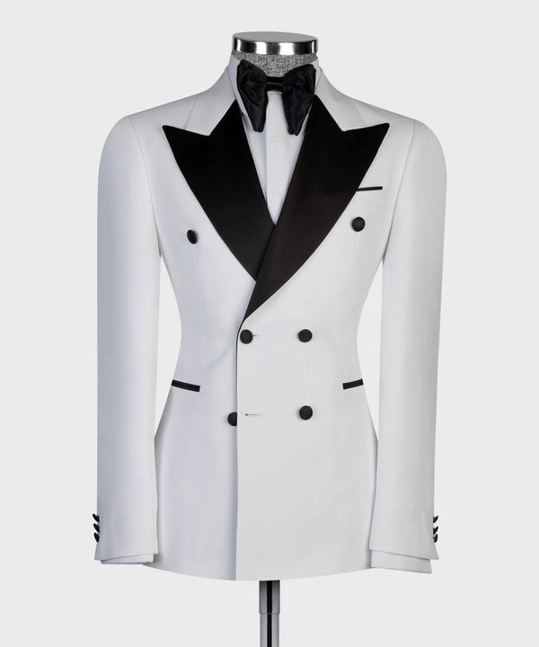 White Double-Breasted Tuxedo