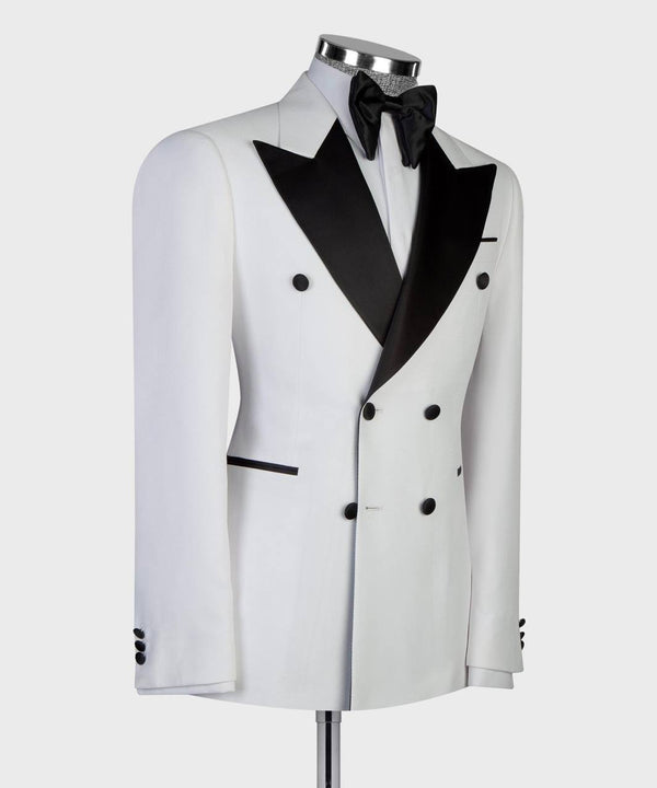 White Double-Breasted Tuxedo
