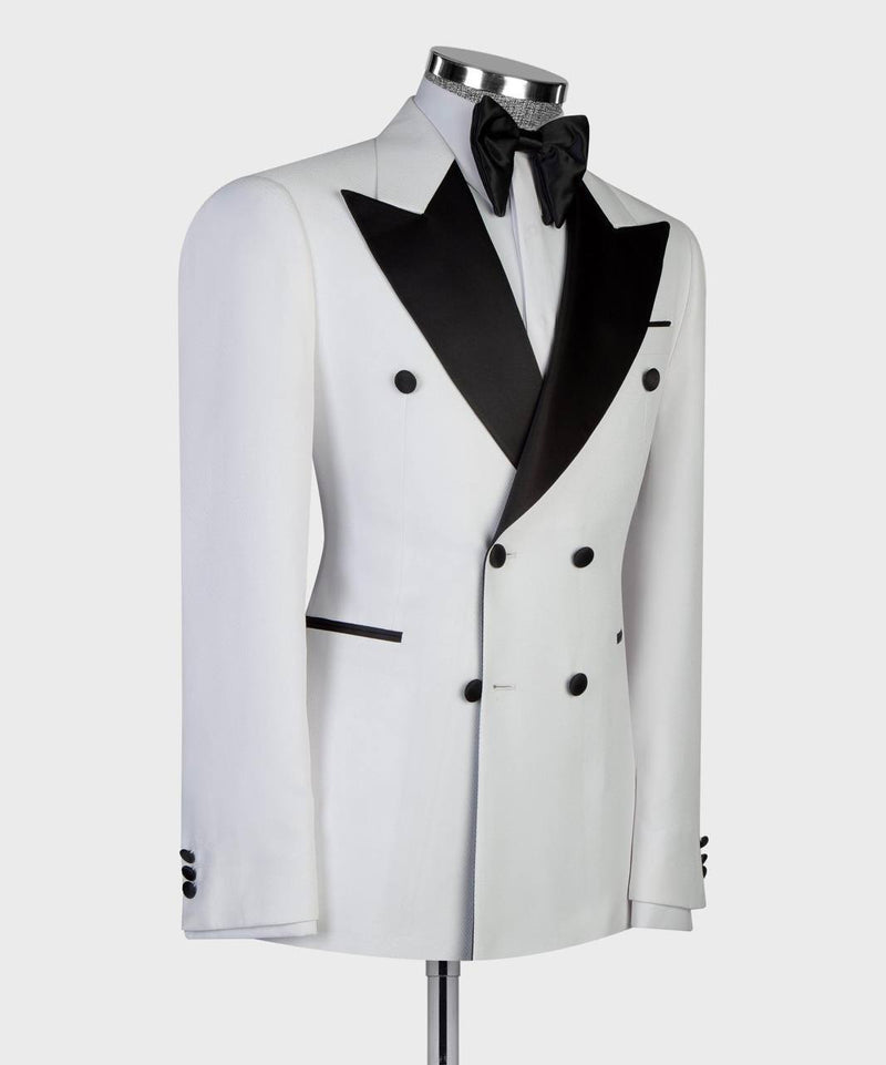 White Double-Breasted Tuxedo