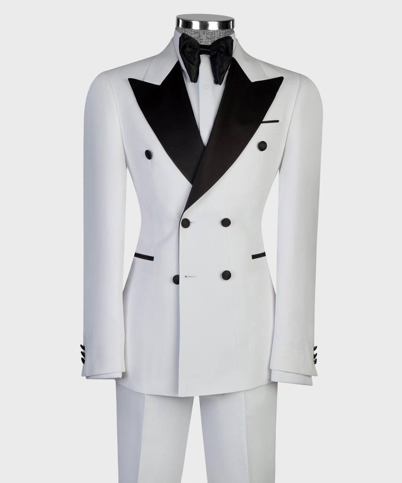 White Double-Breasted Tuxedo
