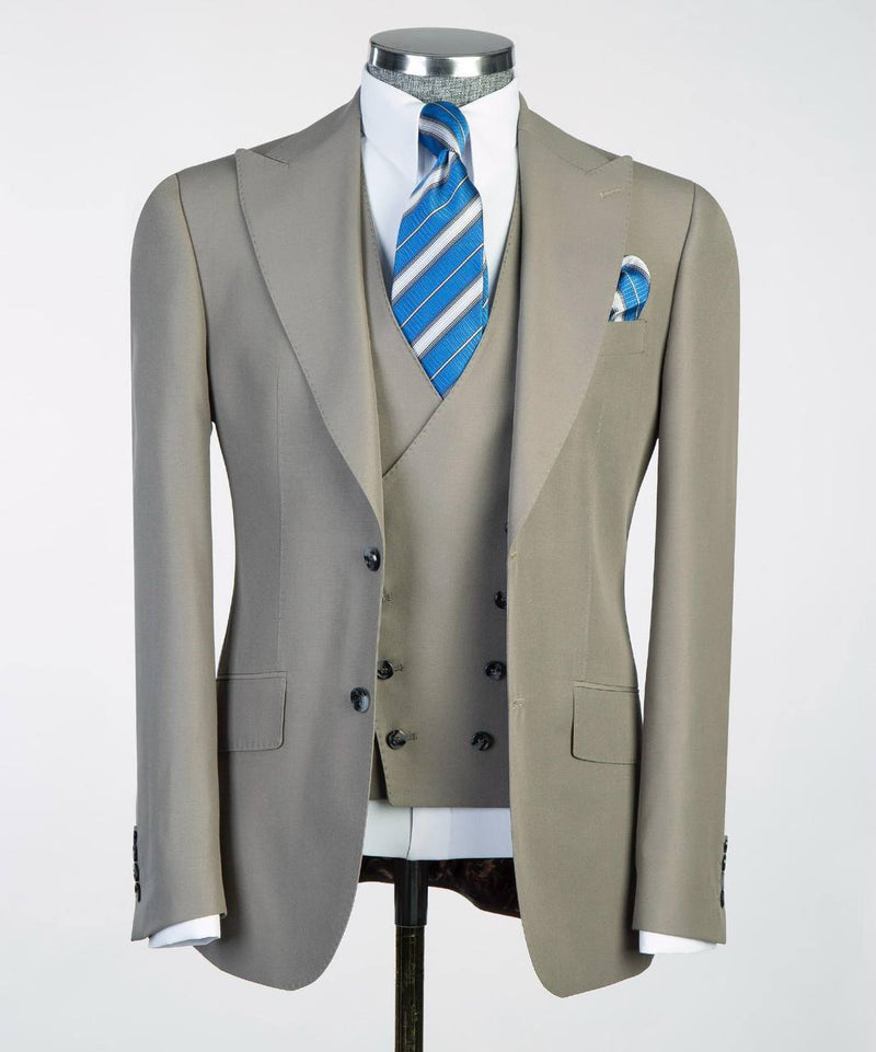 Modern Taupe Three-Piece Suit