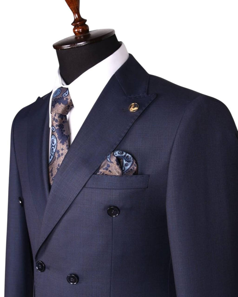 Regent Navy Blue Double-Breasted Suit