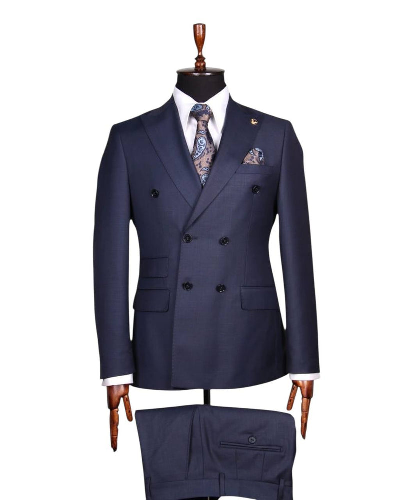 Regent Navy Blue Double-Breasted Suit