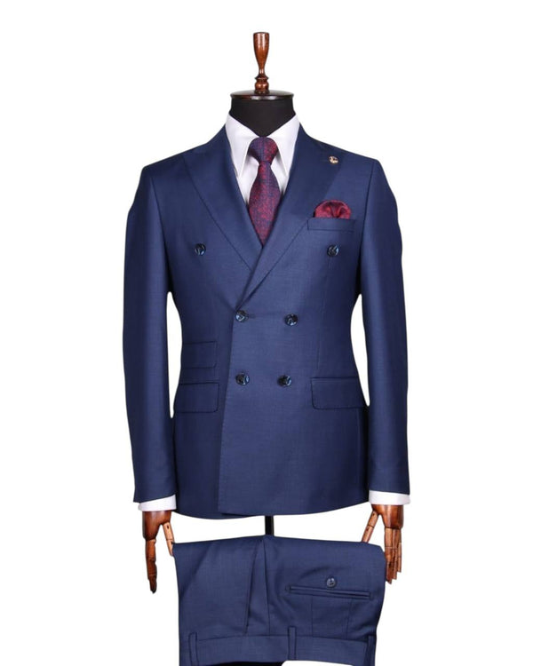 Men’s Royal Navy Blue Double-Breasted Suit