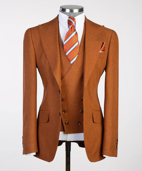 Rust Orange Three-Piece Suit