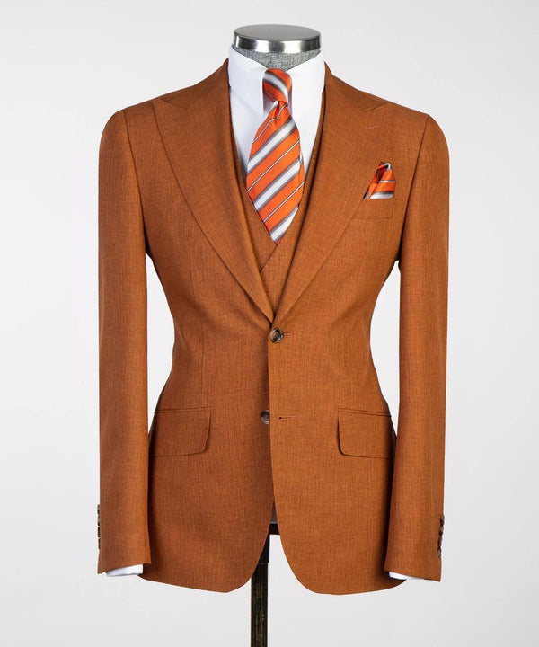 Rust Orange Three-Piece Suit