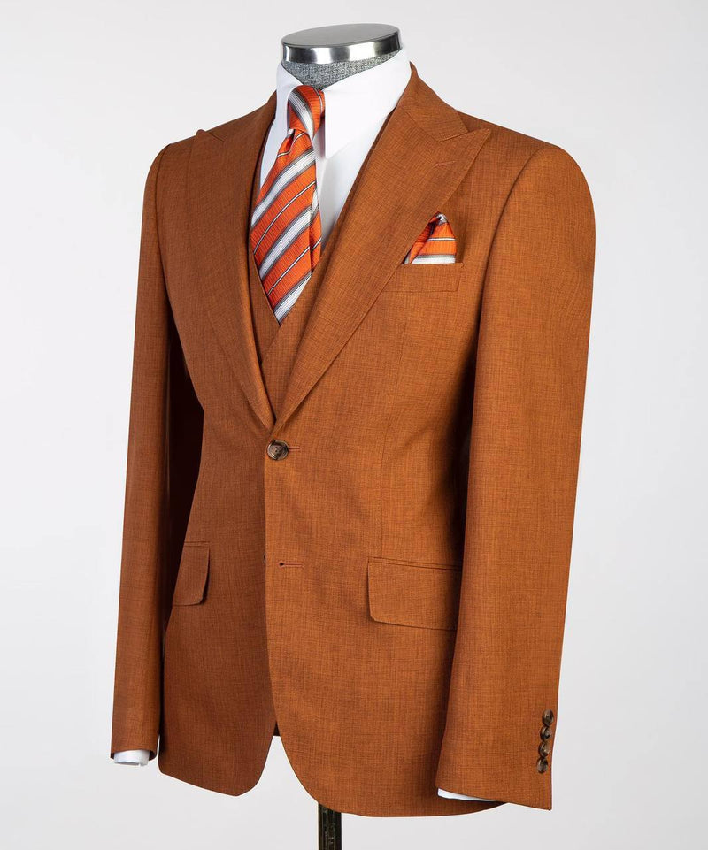 Rust Orange Three-Piece Suit