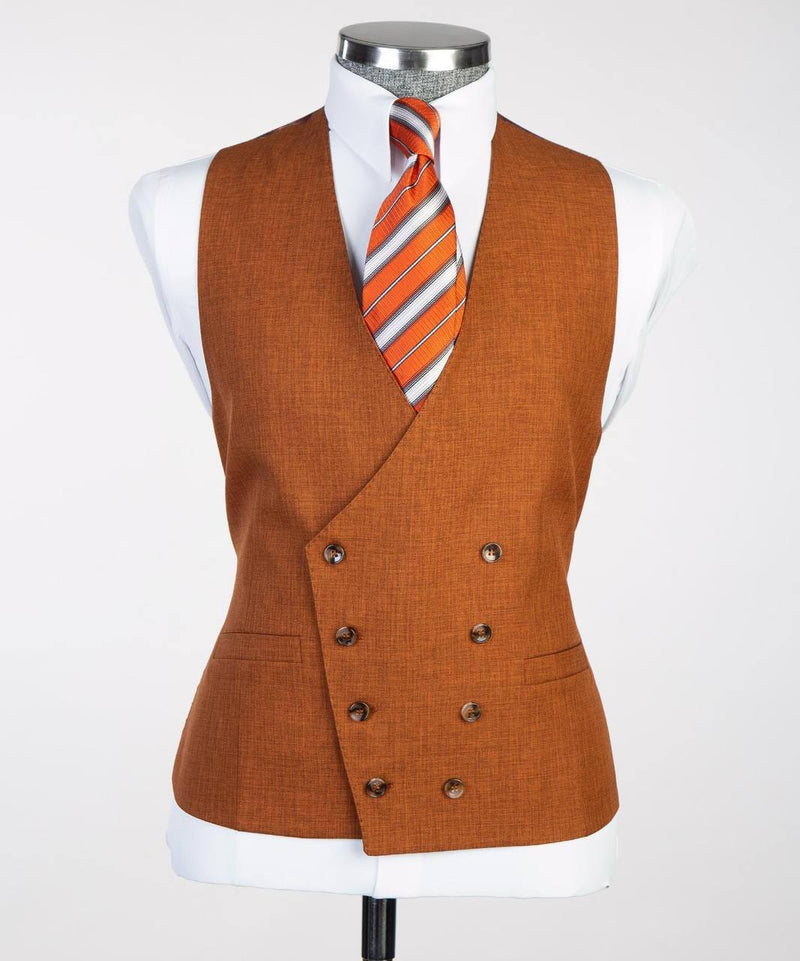 Rust Orange Three-Piece Suit