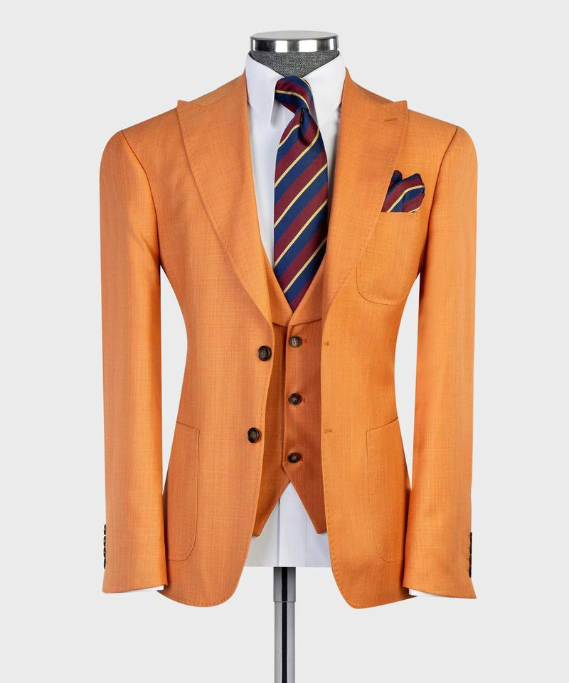 Men's Three-Piece Orange Suit