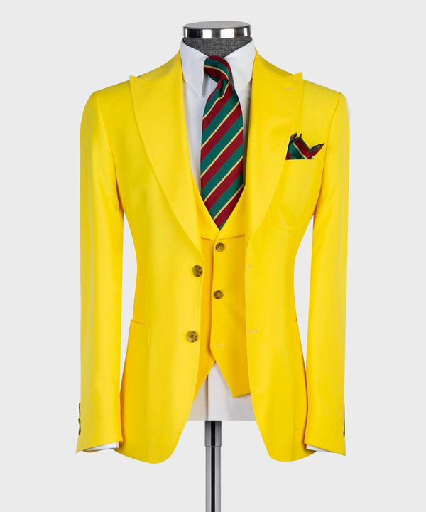 Men's Bright Yellow Three-Piece Suit