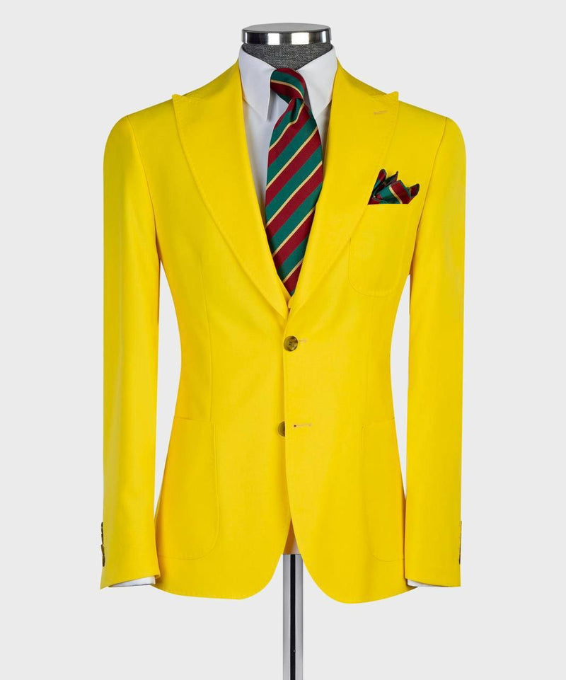 Men's Bright Yellow Three-Piece Suit