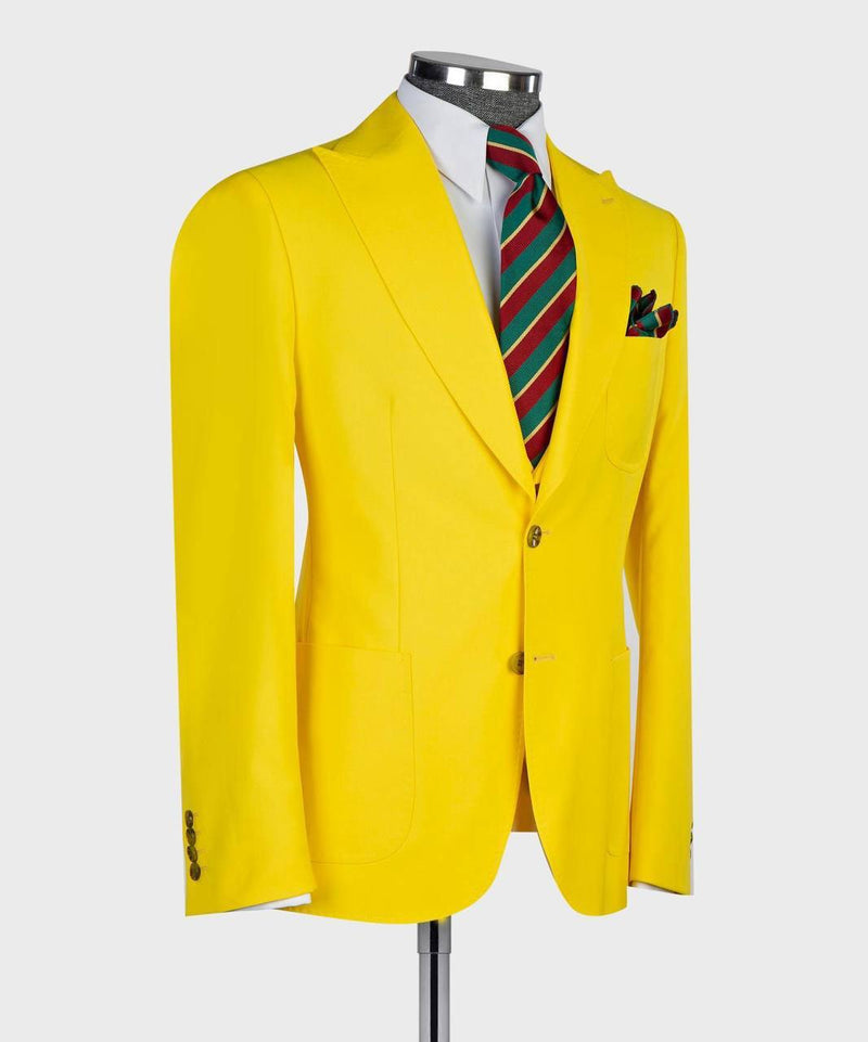 Men's Bright Yellow Three-Piece Suit