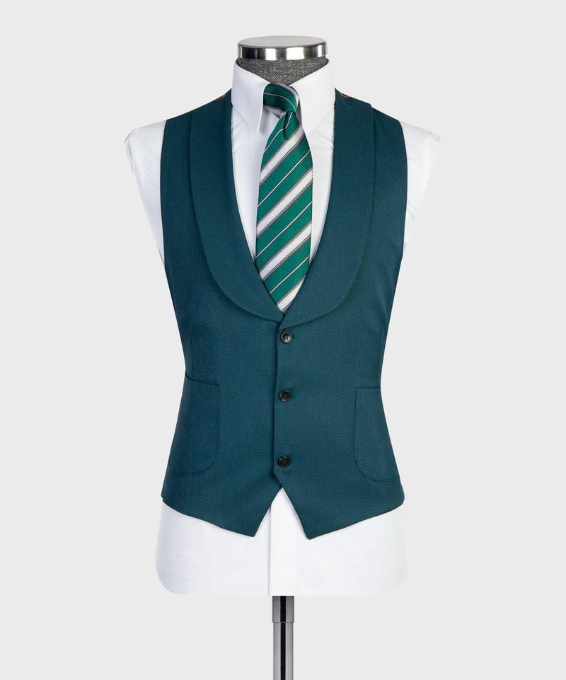 Teal Three-Piece Slim Fit Suit