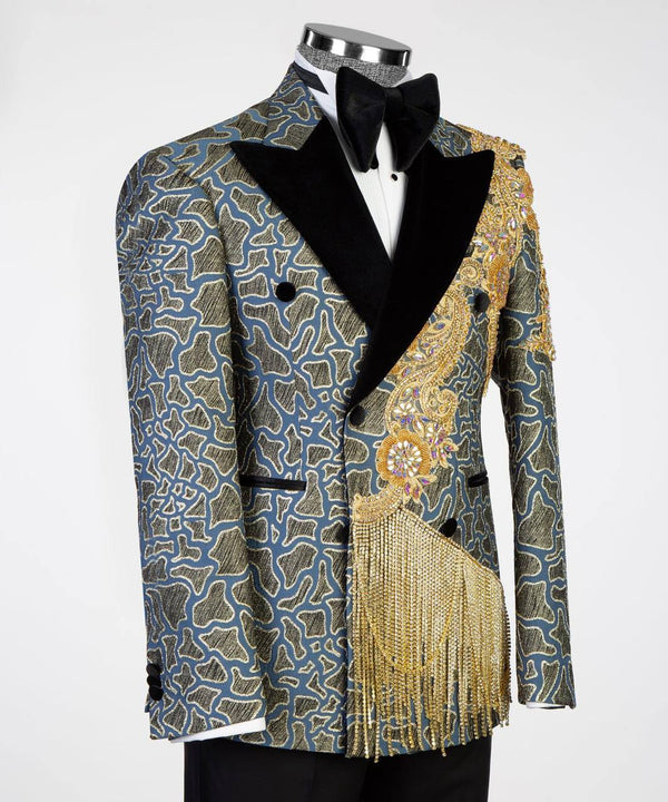 Luxury Gold Embroidered Men’s Tuxedo Jacket