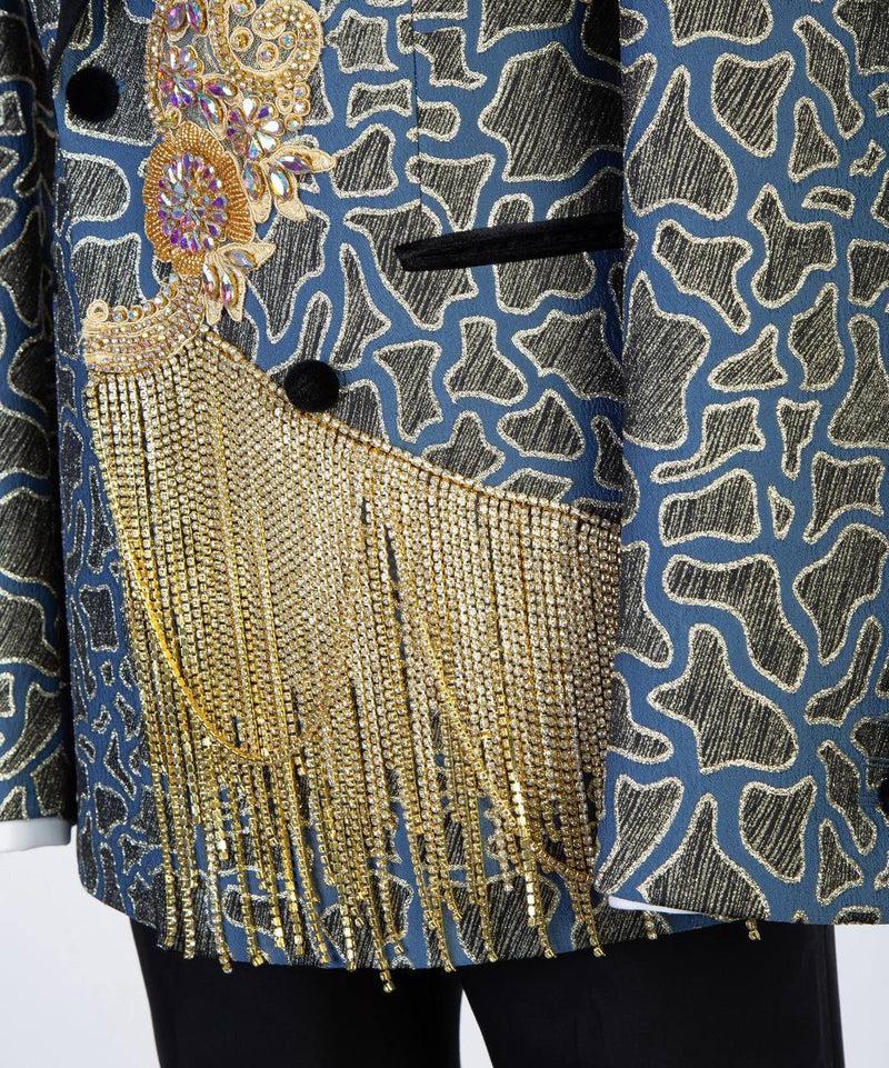 Luxury Gold Embroidered Men’s Tuxedo Jacket